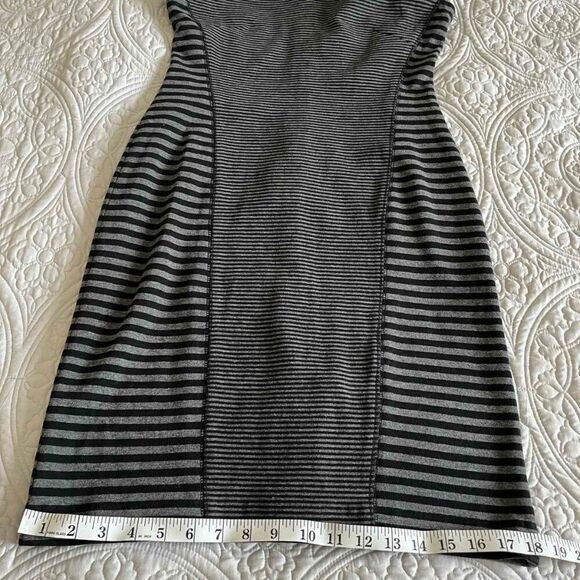 Calvin Klein Grey Striped Midi Cap Sleeve Dress Size 12 - Picture 7 of 8